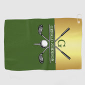 Elegant Golf Monogram Golfhanddoek (Horizontaal)