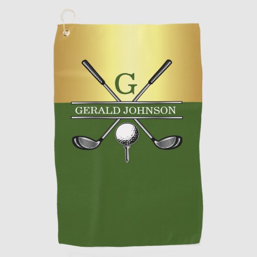 Elegant Golf Monogram Golfhanddoek (Voorkant)