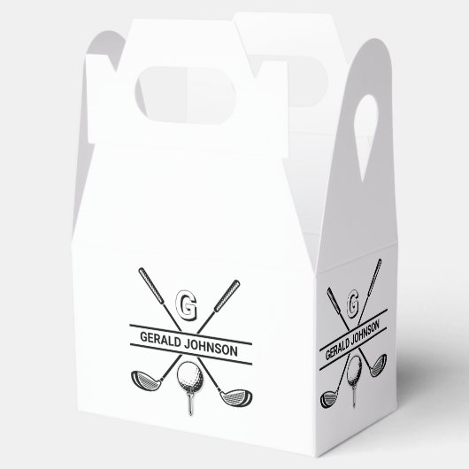 Elegant golf monogram ontwerp bedankdoosjes (Geopend)