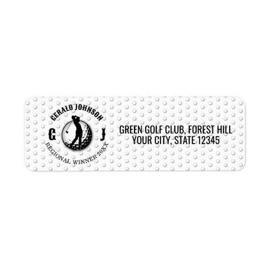 Elegant Golf Monogram ontwerp Etiket (Voorkant)