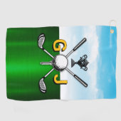 Elegant golf monogram ontwerp golfhanddoek (Horizontaal)