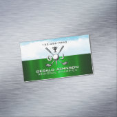 Elegant golf monogram ontwerp magnetisch visitekaartje (Voorbeeld)