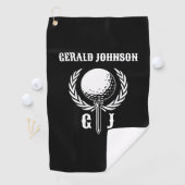 Elegant Golf Monogram Ontwerp met Krans Golfhanddoek (Insitu)