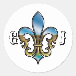 Elegant golf monogram ontwerp ronde sticker