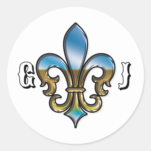Elegant golf monogram ontwerp ronde sticker (Voorkant)
