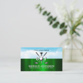 Elegant golf monogram ontwerp visitekaartje (Staand voorkant)
