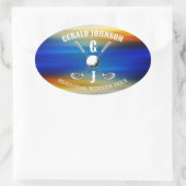 Elegant Golf Monogram Ovale Sticker (Tas)
