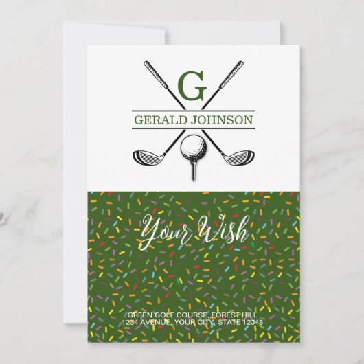 Elegant Golf Monogram Vakantie Design Feestdagenkaart (Voorkant)