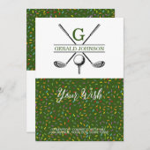 Elegant Golf Monogram Vakantie Design Feestdagenkaart (Voorkant / Achterkant)