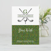 Elegant Golf Monogram Vakantie Design Feestdagenkaart (Staand voorkant)