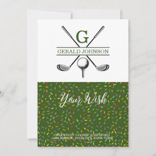 Elegant Golf Monogram Vakantie Design Feestdagenkaart