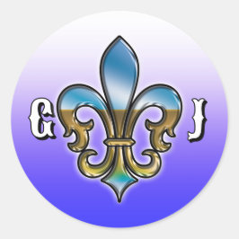 Elegant Golf Monogrammering Ontwerp Ronde Sticker