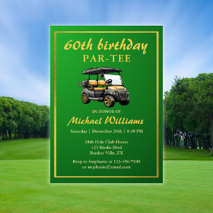 Elegant Golf Thema Kar Green Goud 60ste Verjaardag Kaart