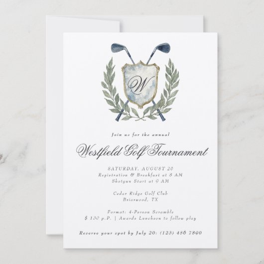 Elegant Golf Toernooi Country Club Kaart (Voorkant)