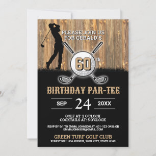 Elegant Golf Verjaardag Ontwerp Kaart