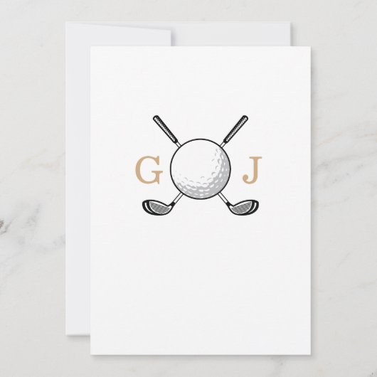 Elegant Golf Verjaardag Ontwerp Kaart (Achterkant)