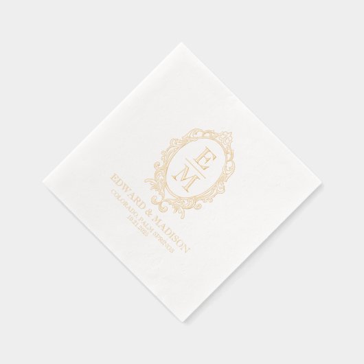 Elegant Golf Victoriaans Floral Lijst Folie Servetten (Rechts)