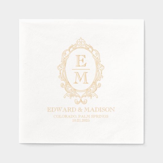 Elegant Golf Victoriaans Floral Lijst Folie Servetten (Voorkant)