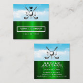 Elegant Golfer Business Card Design Vierkante Visitekaartje (Voorkant / Achterkant)