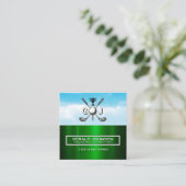Elegant Golfer Business Card Design Vierkante Visitekaartje (Staand voorkant)