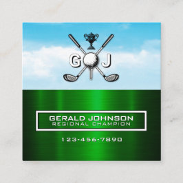 Elegant Golfer Business Card Design Vierkante Visitekaartje