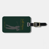 Elegant Golfer Deep-Green Golf Luggage Tag Bagagelabel (Voorkant horizontaal)