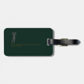 Elegant Golfer Deep-Green Golf Luggage Tag Bagagelabel (Achterkant horizontaal)
