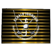 Elegant golfmonogram voor feestdagen groot cadeauzakje (Achterkant)