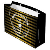 Elegant golfmonogram voor feestdagen groot cadeauzakje (Achterkant Gekanteld)