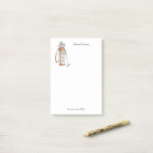 Elegant Golftas met Initialen Blocnote Post-it® Notes (Op bureau)