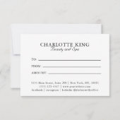 Elegant, golven, salon, cadeaubon (Achterkant)