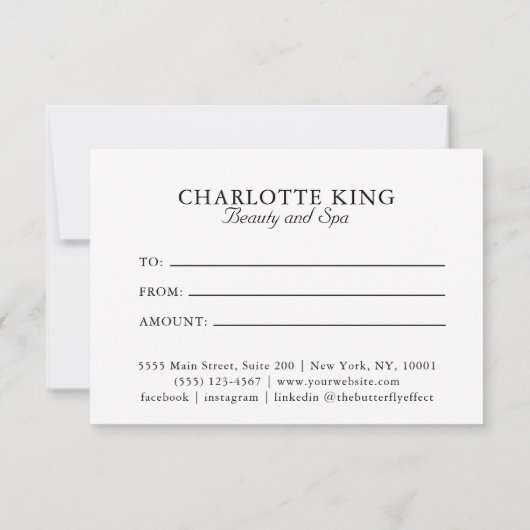 Elegant, golven, salon, cadeaubon (Achterkant)