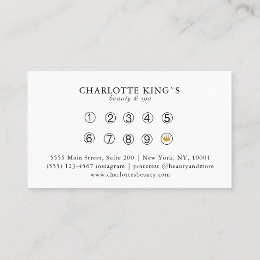 Elegant, Golven, Salon, Loyaliteit Visitekaartje (Achterkant)