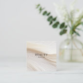 Elegant, golven, salon, QR-code Vierkante Visitekaartje (Staand voorkant)