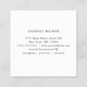 Elegant, golven, salon, vierkante visitekaartje (Achterkant)