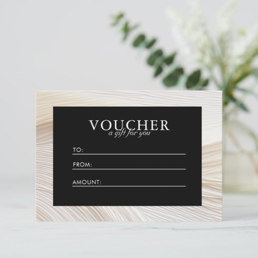 Elegant, golven, salon, voucher, cadeaubon (Staand voorkant)