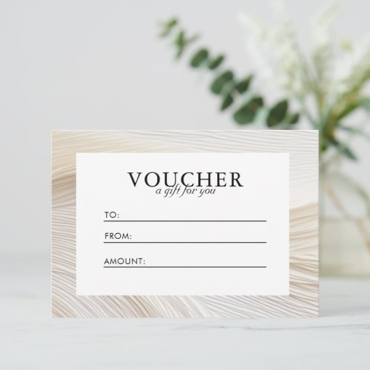 Elegant, golven, salon, voucher, cadeaubon (Staand voorkant)