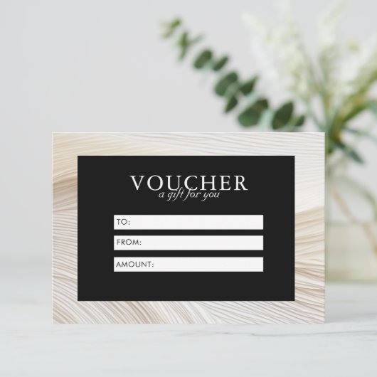 Elegant, golven, salon, voucher, cadeaubon (Staand voorkant)