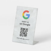 Elegant Google reviews qr code tabletop sign Reclamebord Met Voetstuk (Voorkant)