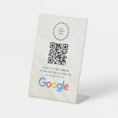 Elegant Google reviews qr code tabletop sign Reclamebord Met Voetstuk (Voorkant)