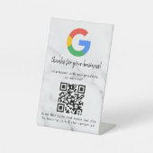 Elegant Google reviews qr code tabletop sign Reclamebord Met Voetstuk (Voorkant)