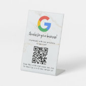 Elegant Google reviews qr code tabletop sign Reclamebord Met Voetstuk (Voorkant)