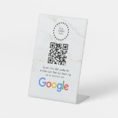 Elegant Google reviews qr code tabletop sign Reclamebord Met Voetstuk (Voorkant)