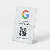 Elegant Google reviews qr code tabletop sign Reclamebord Met Voetstuk (Voorkant)
