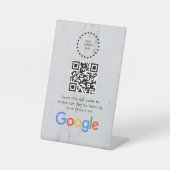 Elegant Google reviews qr code tabletop sign Reclamebord Met Voetstuk (Voorkant)
