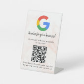 Elegant Google reviews qr code tabletop sign Reclamebord Met Voetstuk (Voorkant)
