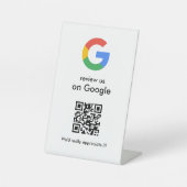 Elegant Google reviews qr code tabletop sign Reclamebord Met Voetstuk (Voorkant)