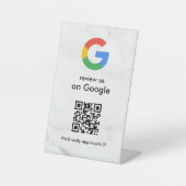 Elegant Google reviews qr code tabletop sign Reclamebord Met Voetstuk (Voorkant)