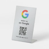 Elegant Google reviews qr code tabletop sign Reclamebord Met Voetstuk (Voorkant)
