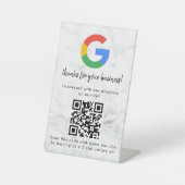 Elegant Google reviews qr code tabletop sign Reclamebord Met Voetstuk (Voorkant)